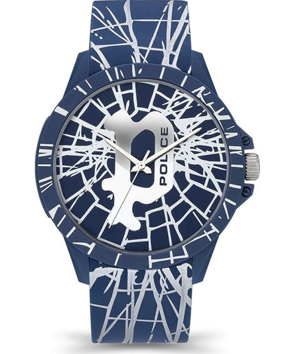 Police Blue Silicone Watch