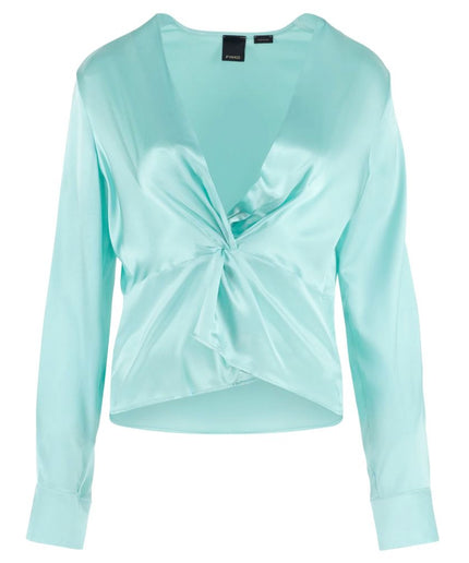 PINKO Green Silk Women Blouse