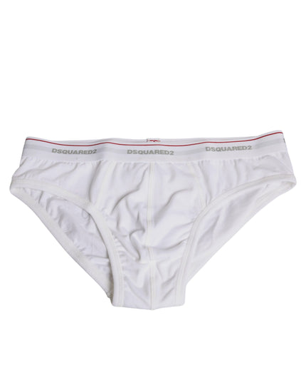 Dsquared² White Cotton Stretch Women Mid Waist Panty Underwear