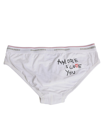 Dsquared² White Cotton Stretch Women Mid Waist Panty Underwear