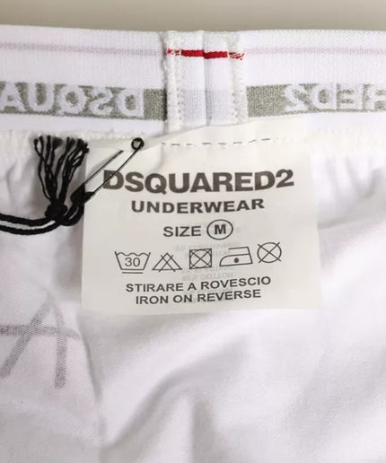 Dsquared² White Cotton Stretch Women Mid Waist Panty Underwear