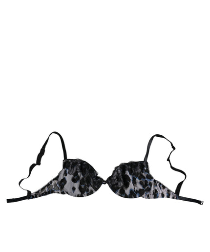 Roberto Cavalli White Leopard Push Up Reggiseno Bra Underwear