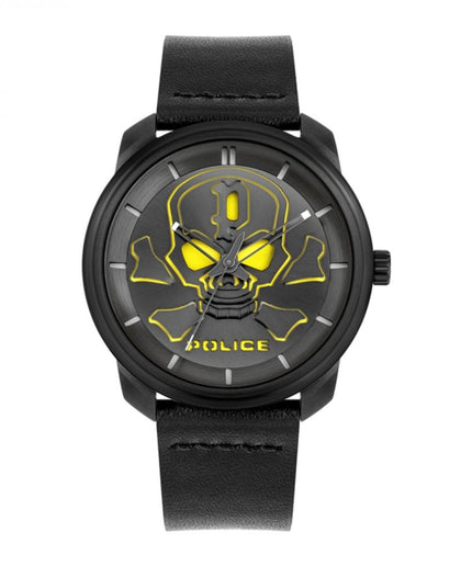 Police Black Leather Watch