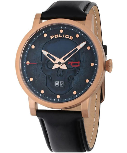 Police Black Leather Watch