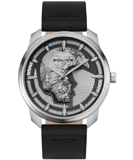 Police Black Leather Watch