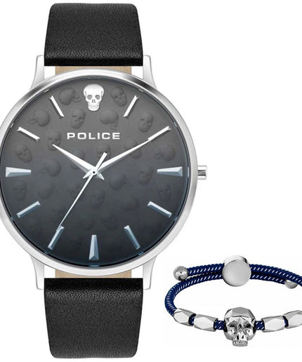 Police Black Leather Watch