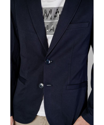 Armani Exchange Blue Viscose Blazer