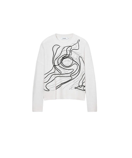 Desigual White Cotton Sweater