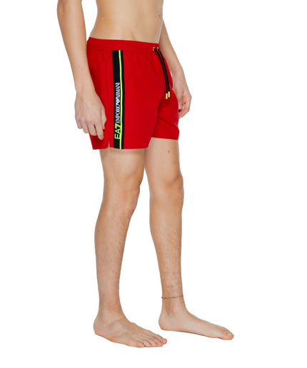 EA7 Emporio Armani Red Polyester Swimwear