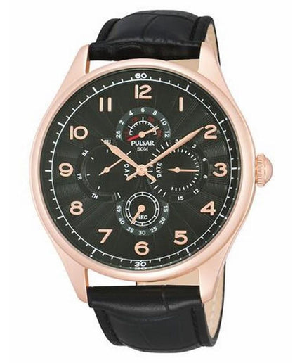 Pulsar Black Leather Watch