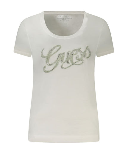 Guess Jeans White Cotton Tops & T-Shirt