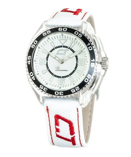 Chronotech White Leather Watch