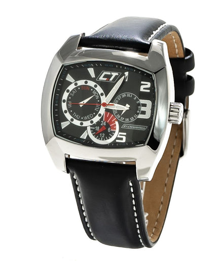 Chronotech Black Leather Watch