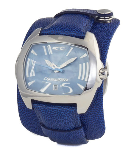 Chronotech Blue Leather Watch