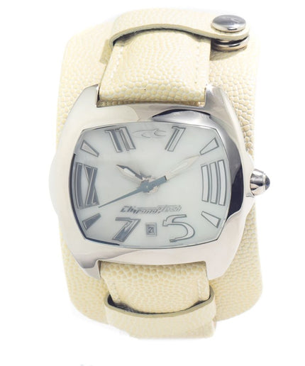 Chronotech Beige Leather Watch