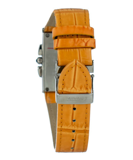 Chronotech Orange Leather Watch