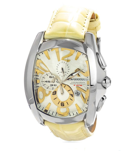 Chronotech Yellow Leather Watch