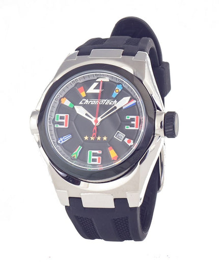 Chronotech Black Rubber Watch