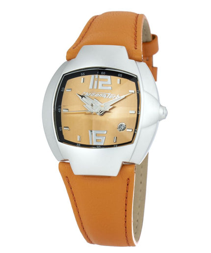 Chronotech Orange Leather Watch