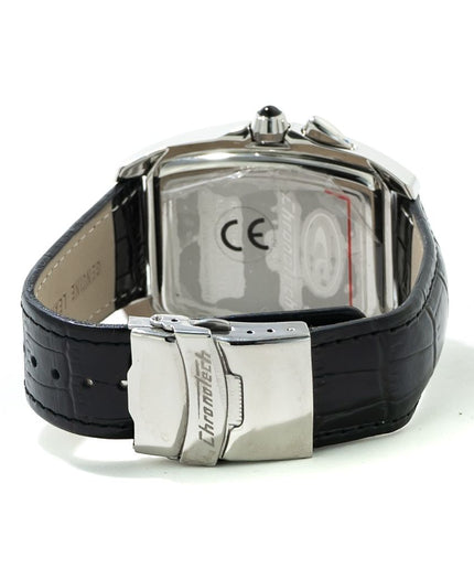 Chronotech Black Leather Watch