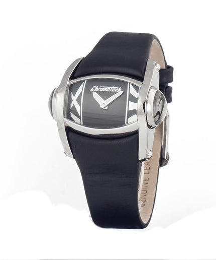 Chronotech Black Leather Watch