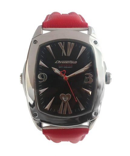 Chronotech Red Leather Watch