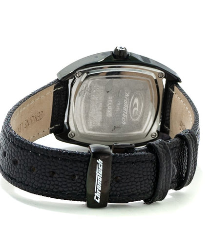 Chronotech Black Leather Watch