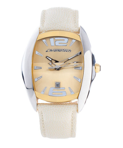 Chronotech Beige Leather Watch