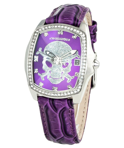 Chronotech Purple Leather Watch