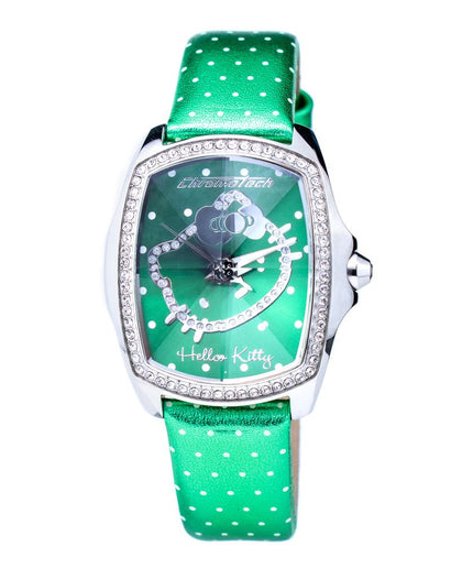 Chronotech Green Leather Watch