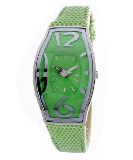 Chronotech Green Leather Watch