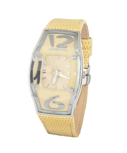 Chronotech Yellow Leather Watch