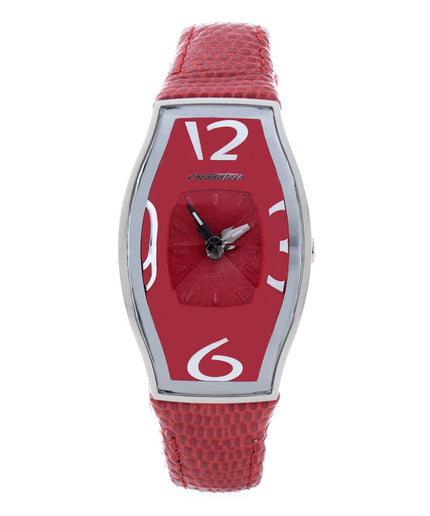 Chronotech Red Leather Watch