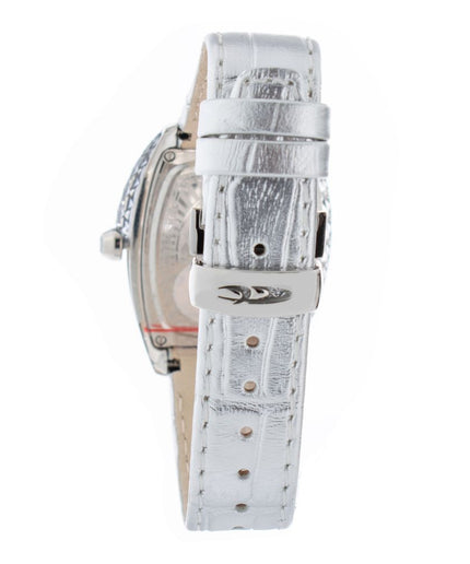 Chronotech Silver Leather Watch