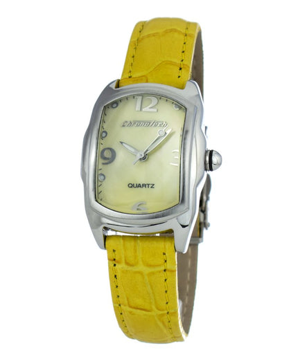 Chronotech Yellow Leather Watch