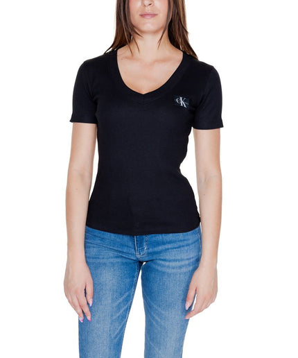 Calvin Klein Jeans Black Cotton Rigenerato Tops & T-Shirt