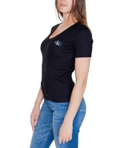 Calvin Klein Jeans Black Cotton Rigenerato Tops & T-Shirt