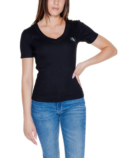 Calvin Klein Jeans Black Cotton Rigenerato Tops & T-Shirt