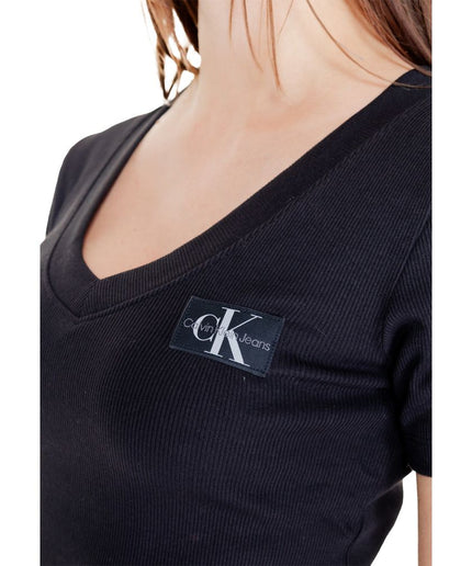 Calvin Klein Jeans Black Cotton Rigenerato Tops & T-Shirt