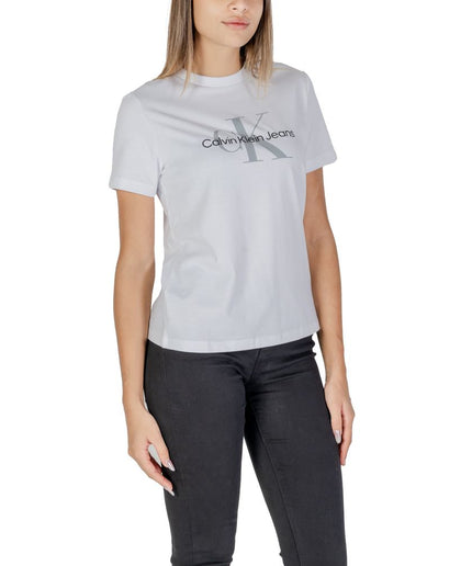 Calvin Klein Jeans White Cotton Tops & T-Shirt