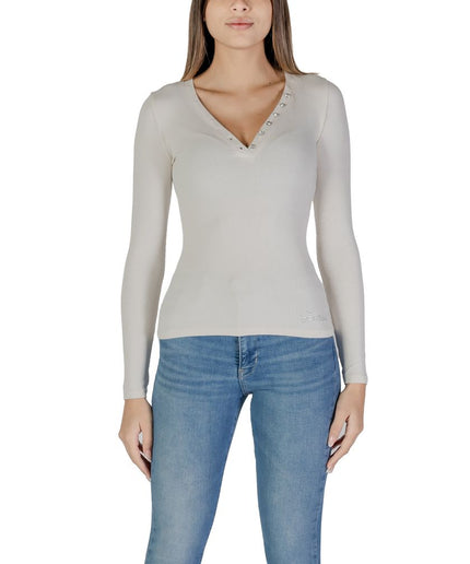 Guess Cream Viscose Tops & T-Shirt