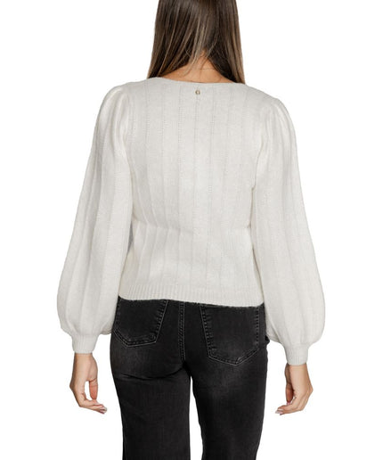 Guess White Polyester Sweater