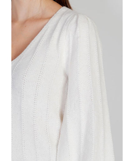 Guess White Polyester Sweater