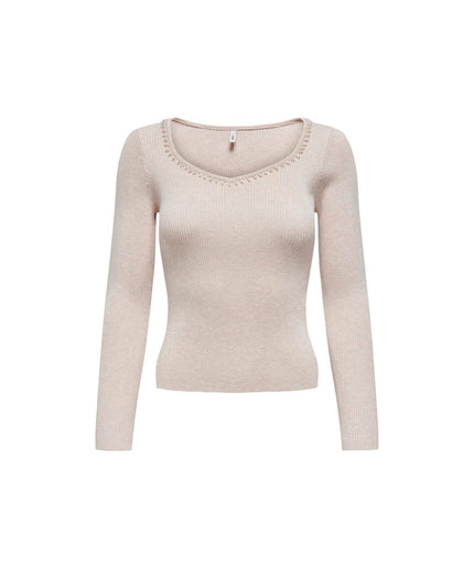 Only Beige Viscose Sweater