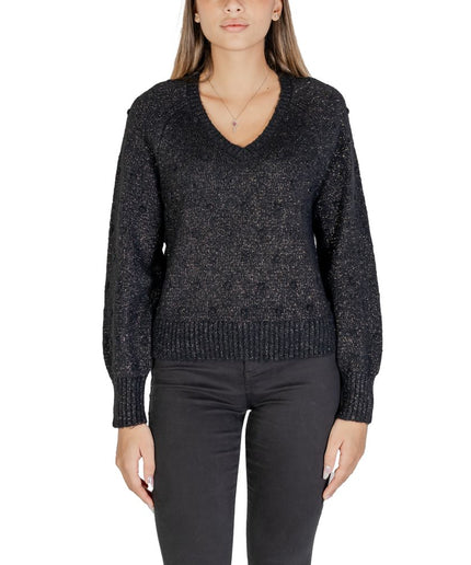 Vila Clothes Black Polyester Sweater