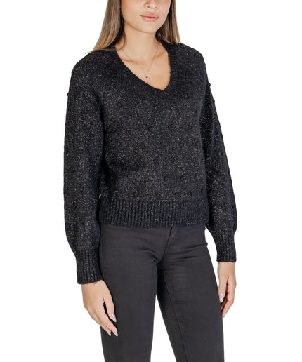 Vila Clothes Black Polyester Sweater