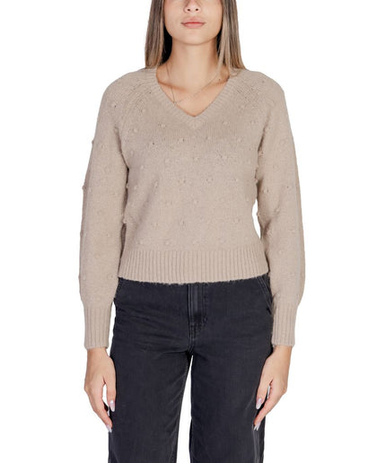 Vila Clothes Gold Polyester Sweater