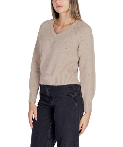 Vila Clothes Gold Polyester Sweater