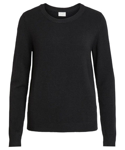 Vila Clothes Black Viscose Sweater