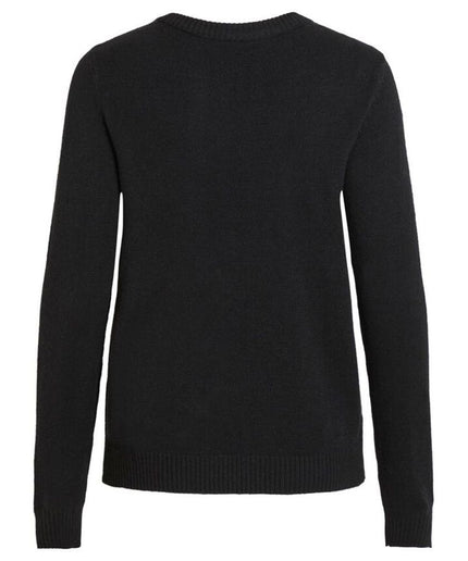 Vila Clothes Black Viscose Sweater